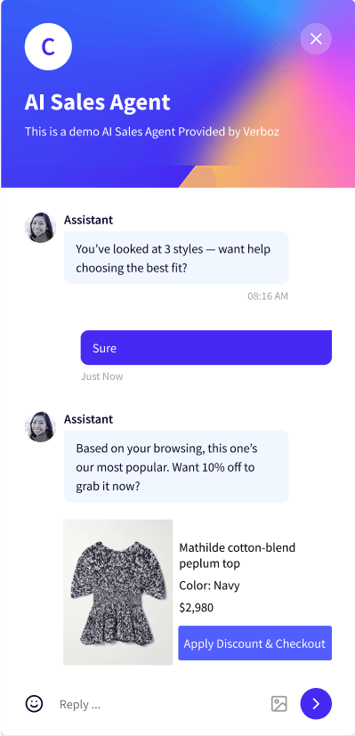 Chat Widget Demo - Verboz AI